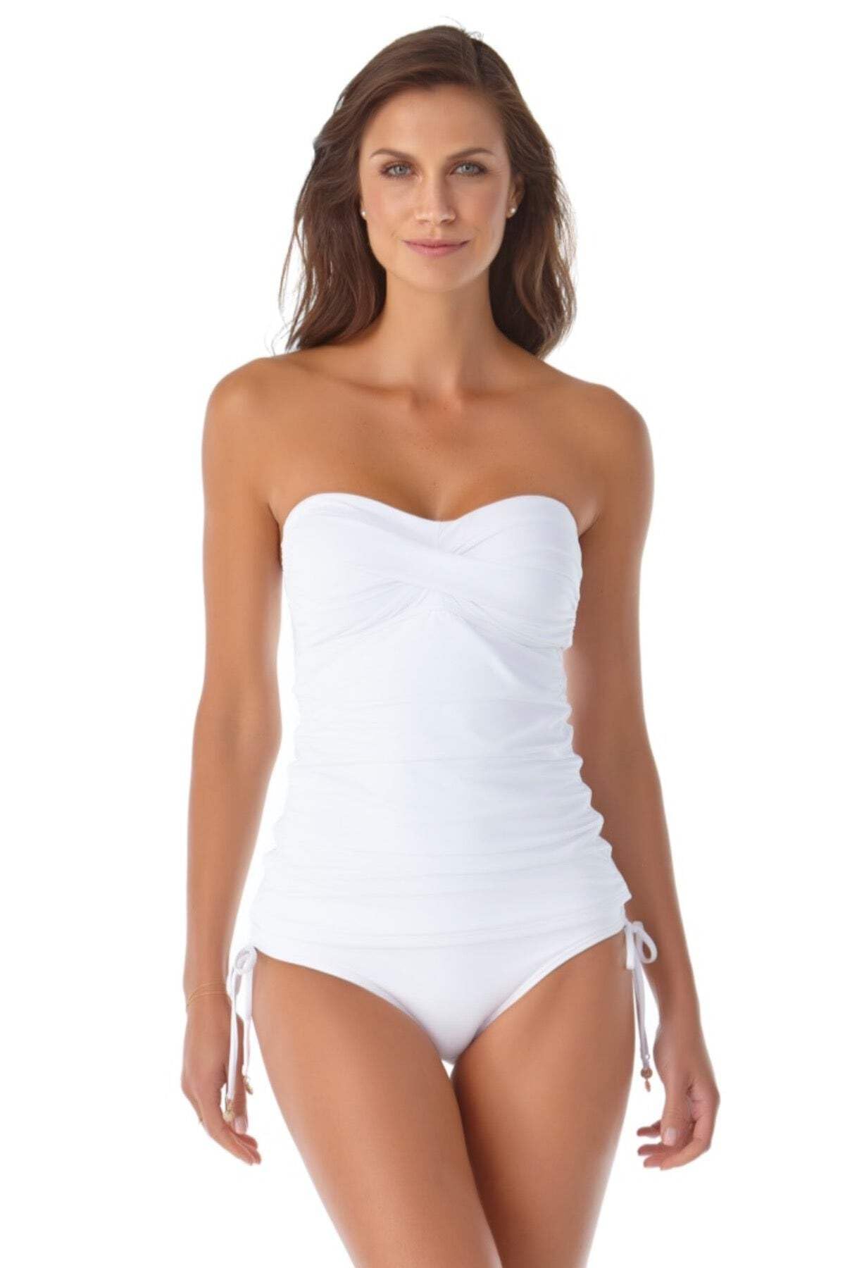 Anne Cole Women's Anne Cole Women's Twist Front Shirred Bandeau Tankini - Image 8