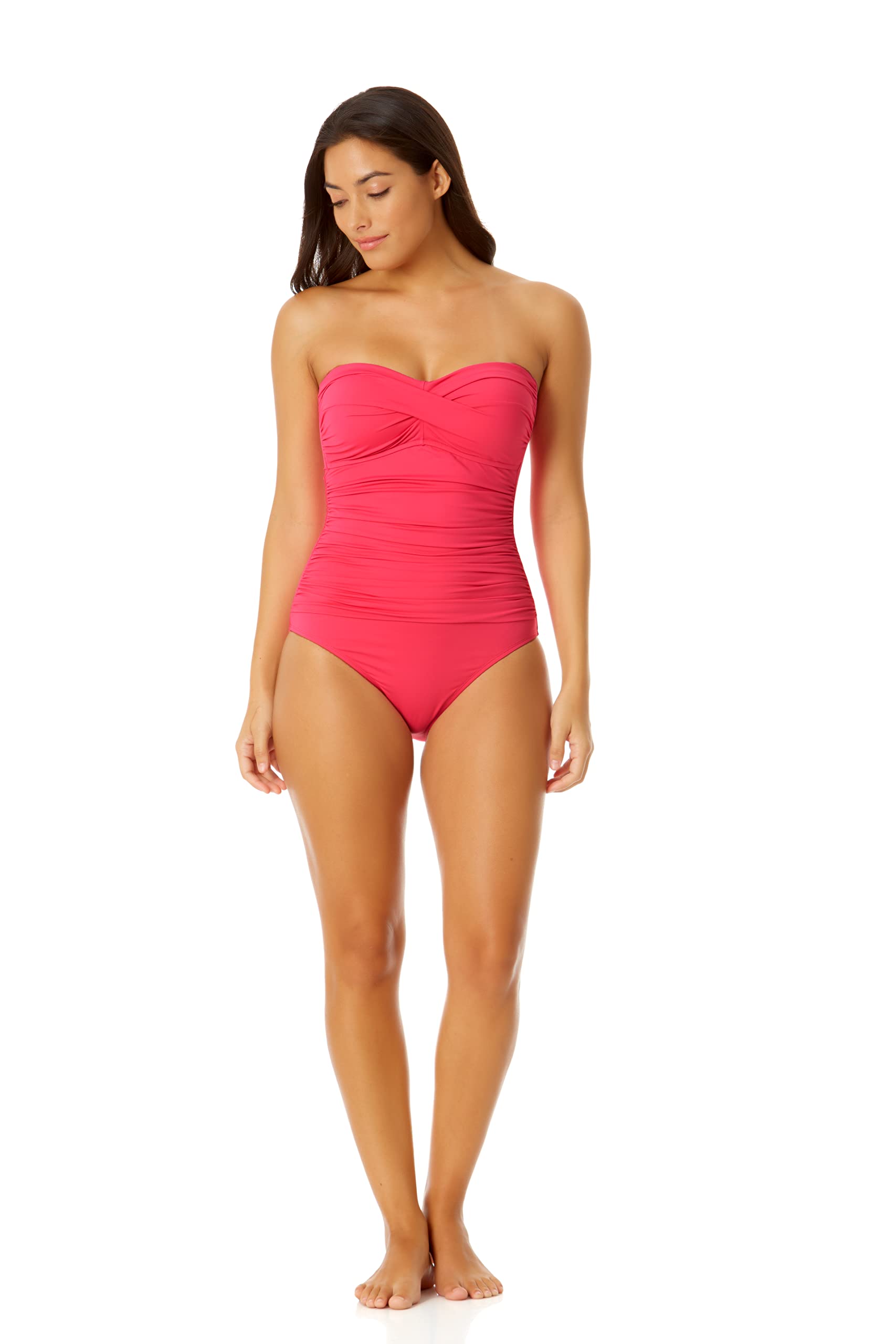 Anne Cole Women's Front-Shirred Bandeau One-piece Swimsuit - Image 3